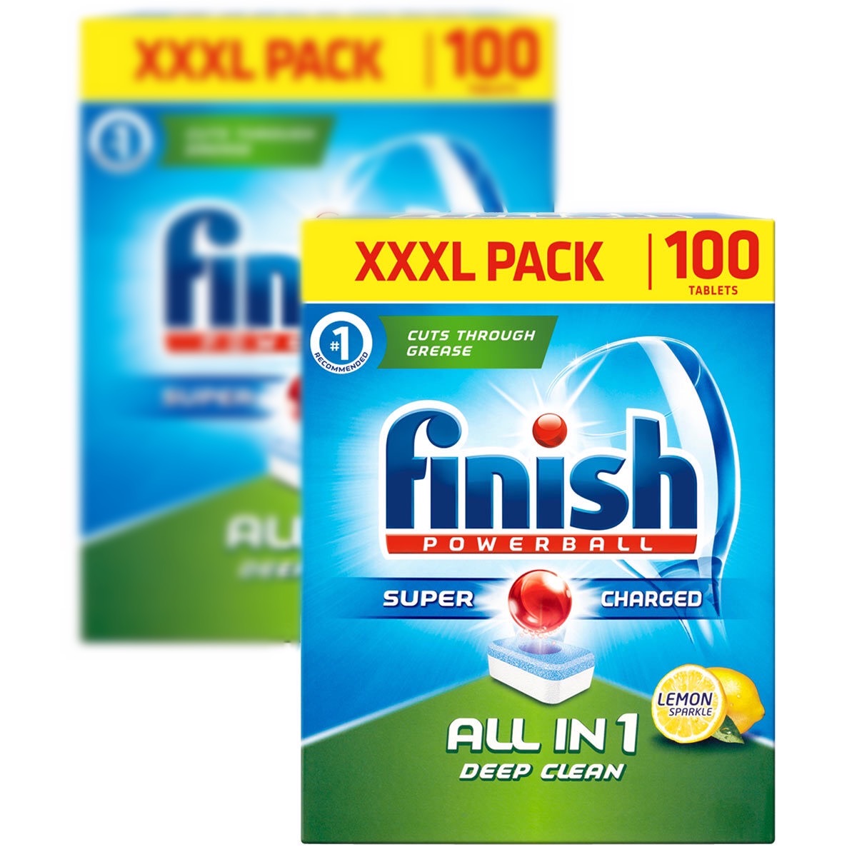 Dishwasher Tablets XXXL, All in One Deep Clean, Finish Powerball (100 tablets)