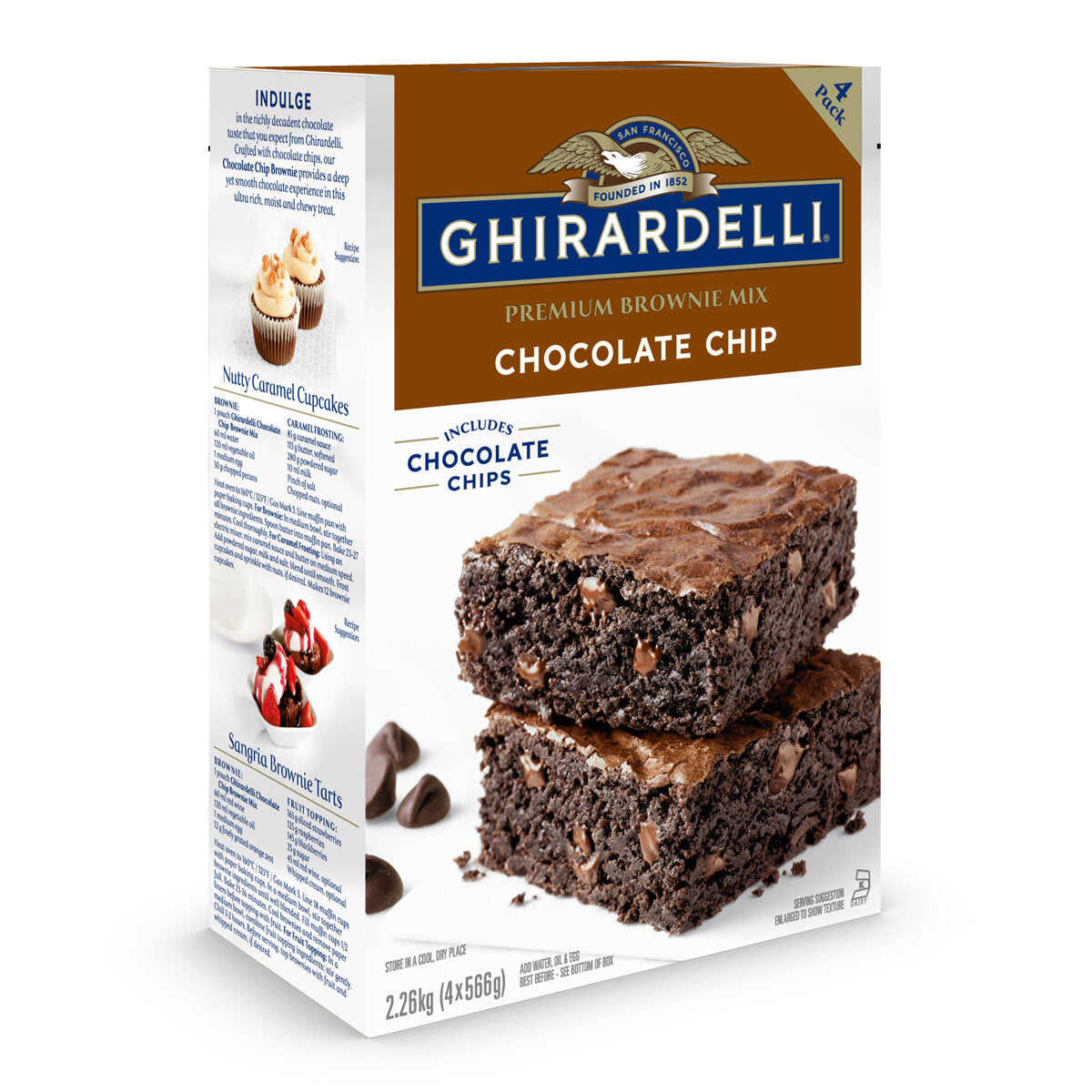 Chocolate Chip Brownie Mix, Ghirardelli (4x566g)