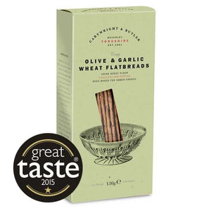 Olive & Garlic Wheat Flatbread, Cartwright & Butler (130g)