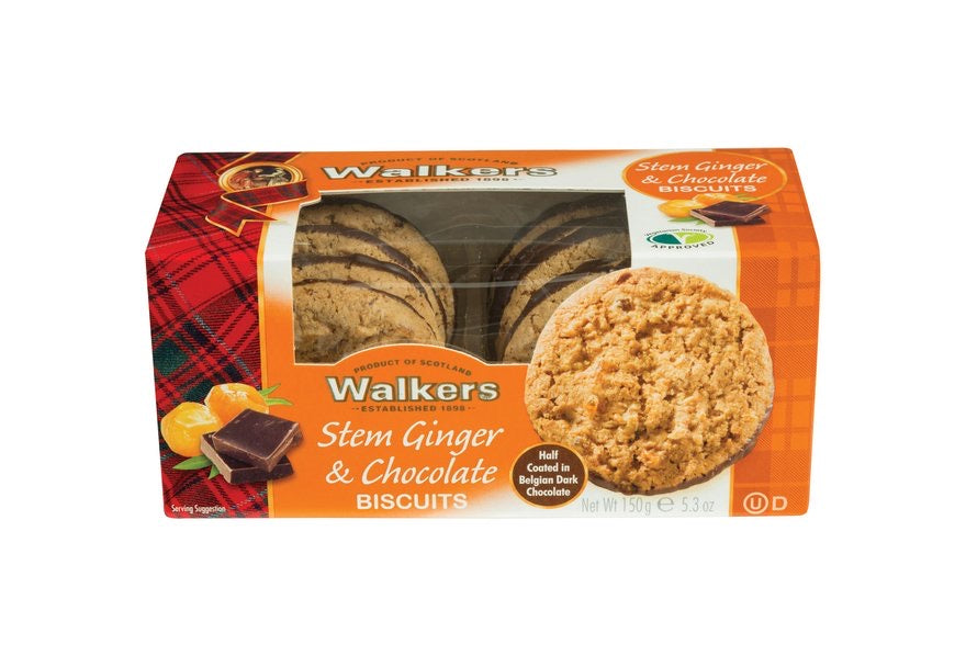 Walkers Stem Ginger & Chocolate Biscuits - Capital Wholesalers