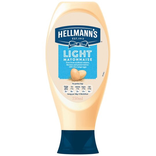 Light Squeezy Mayonnaise, Hellmanns (750ml)